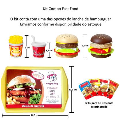 Imagem de Kit 2 Hambúrguer de Brinquedo Copo Refrigerante e Batatinha