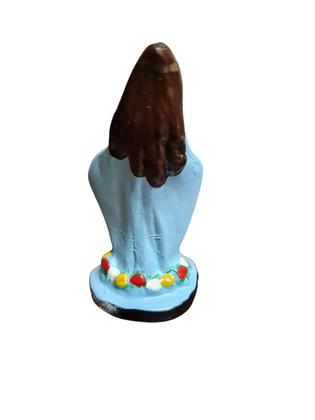 Imagem de Kit 2 Imagens Iemanjá Com Vestido ul Em Gesso 10 Cm