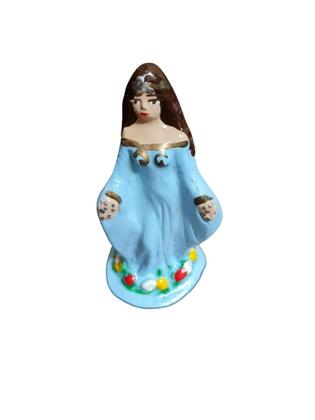 Imagem de Kit 2 Imagens Iemanjá Com Vestido ul Em Gesso 10 Cm