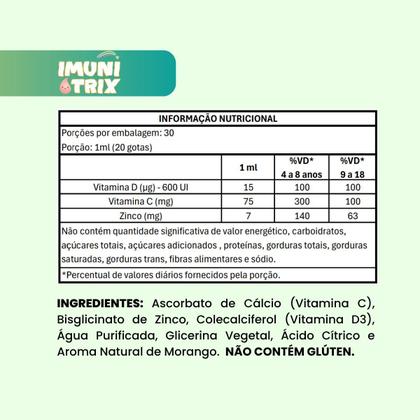Imagem de KIT 2 Imunitrix Kids (Vit. C +D+Zinco) 30ml Sabor Morango - Flora Nativa