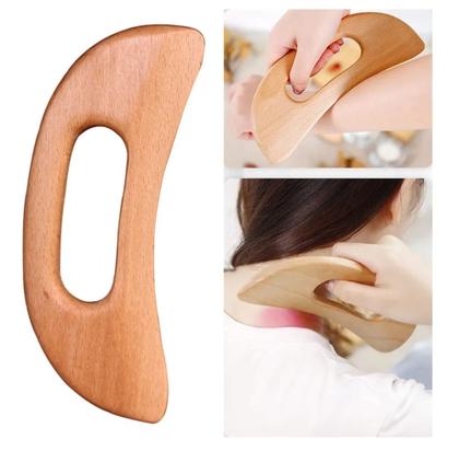 Imagem de Kit 2 Instrumento Gua Sha Liberação Miofascial Madeira Maciça