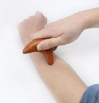 Imagem de Kit 2 Instrumento Gua Sha Liberação Miofascial Madeira Maciça