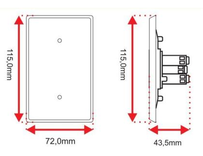 Imagem de KIT 2 Interruptor 1 Tecla C/ Placa Apagador Simples Br