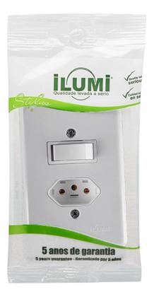 Imagem de KIT 2 Interruptor 1 Tecla Paralela + Tomada 2p + T 10a 250v