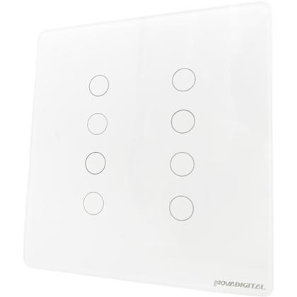 Imagem de kit 2 Interruptor Inteligente Zigbee NovaDigital 8 Teclas Botões Touch Compatível Tuya Smart Life Alexa Google Voz 110V 220V Branco