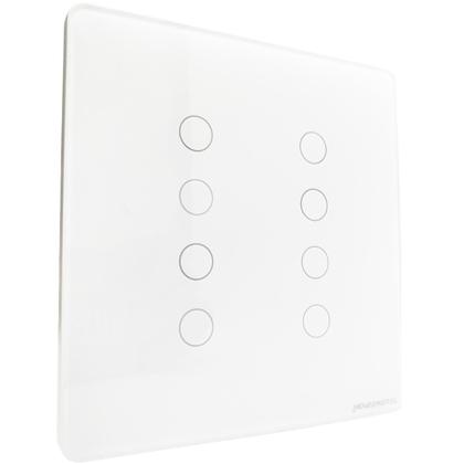 Imagem de kit 2 Interruptor Inteligente Zigbee NovaDigital 8 Teclas Botões Touch Compatível Tuya Smart Life Alexa Google Voz 110V 220V Branco