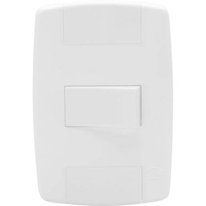 Imagem de Kit 2 Interruptor Simples Branco 10A 250V Placa Espelho 4x2