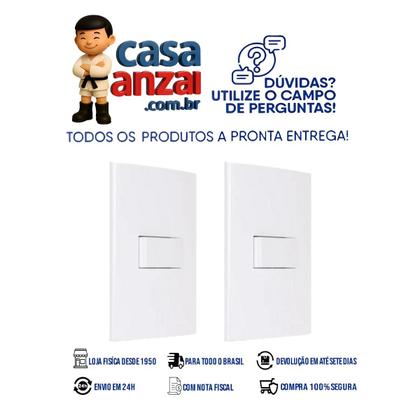 Imagem de Kit 2 Interruptores Simples MG Sleek 10A 4x2 Branco 16017