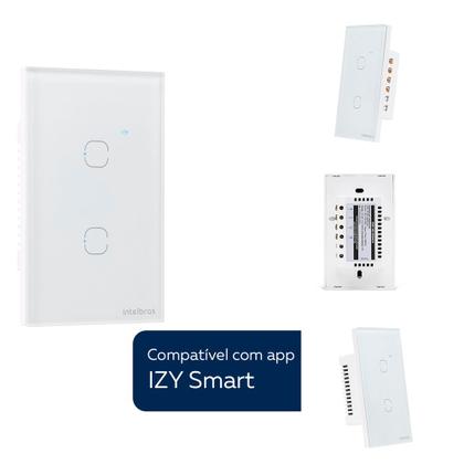 Imagem de Kit 2 Interruptores Smart Inteligente Touch Wi-fi 2 Teclas Ews 1002 Intelbras