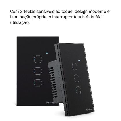 Imagem de Kit 2 Interruptores Smart Inteligente Touch Wi-fi 3 Teclas Ews 1003 Intelbras