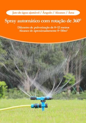 Imagem de Kit 2 Irrigador Aspersor 360 Jatos Grama Jardins Horta