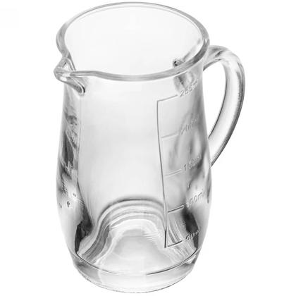 Imagem de Kit 2 Jarras Medidoras 250ml Lyor Vidro Com Alça Bico Direcionador 12,5cm Receita Graduada