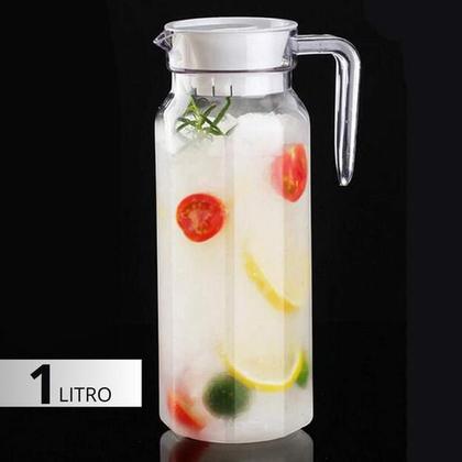 Imagem de Kit 2 Jarras Vidro Suiça Suco Agua 1 Litro C/tampa
