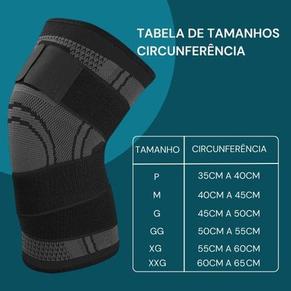 Imagem de Kit 2 joelheiras + 2 tornozeleiras + 2 munhequeiras com faixa ajustável