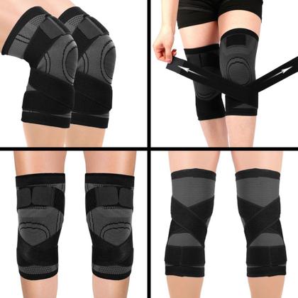 Imagem de Kit 2 joelheiras + 2 tornozeleiras + 2 munhequeiras com faixa ajustável