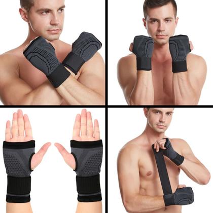 Imagem de Kit 2 joelheiras + 2 tornozeleiras + 2 munhequeiras com faixa ajustável