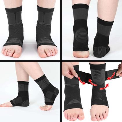 Imagem de Kit 2 joelheiras + 2 tornozeleiras com faixa ajustável