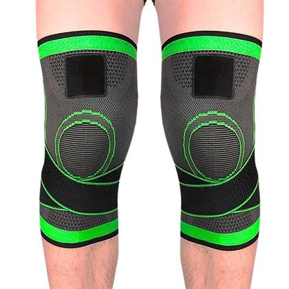 Imagem de Kit 2 Joelheiras Ortopédica Ajustável Articulada De Compressão E Proteção Patelar Tensor Joelho