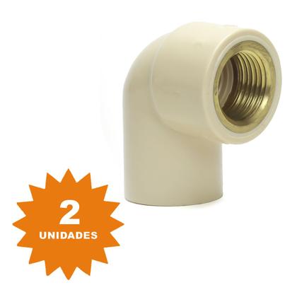 Imagem de Kit 2 Joelho Transição Fêmea 3/4 X 1/2 Cpvc Água Quente 