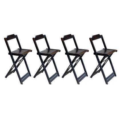 Imagem de Kit 2 Jogos de Mesa Bistrô de Madeira com 2 Cadeiras Dobravel Ideal para Bar e Restaurante Tabaco