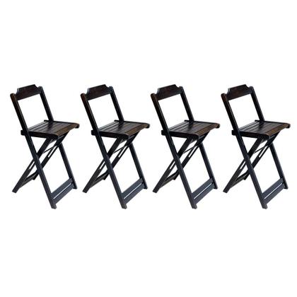 Imagem de Kit 2 Jogos de Mesa Bistrô de Madeira com 2 Cadeiras Dobravel Ideal para Bar e Restaurante Tabaco