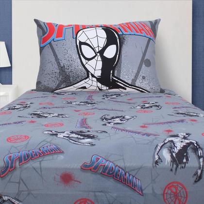 Imagem de Kit 2 Jogos Lençol Marvel Menino Homem Aranha Vingadores Infantil Algodão Cama Solteiro