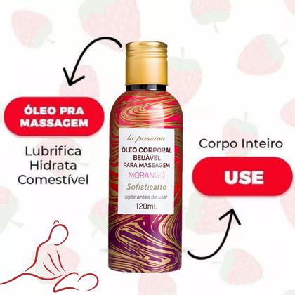 Imagem de Kit 2 K-LUBY Gel Corporal Umectante Beijável Morango + Óleo De Massagem Sensação - Morango