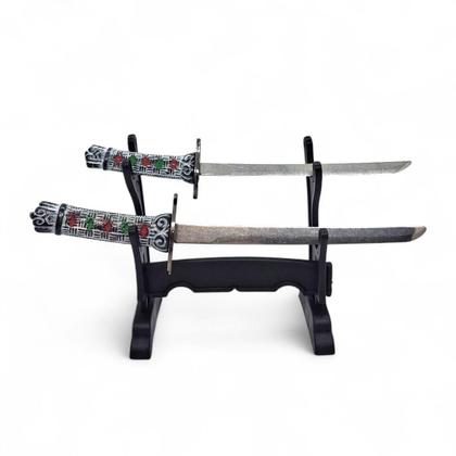 Imagem de Kit 2 Katanas Espadas Enfeite Samurai Decorativas Detalhadas