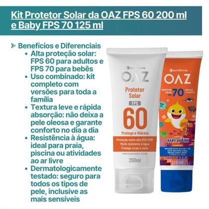 Imagem de Kit 2 - Kit Protetor Solar FPS 60 200ml e Baby FPS 70 125ml
