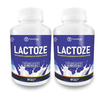 Imagem de Kit 2 Lactoze Enzima Lactase 10.000 Fcc 120 Capsulas Tree