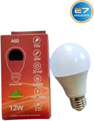 Imagem de Kit 2 Lâmpada de Led 12w Ecolume Branco Frio 6000k
