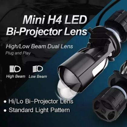 Imagem de Kit 2 lâmpada farol led h4 p/ carro lente dupla 5700k 40w