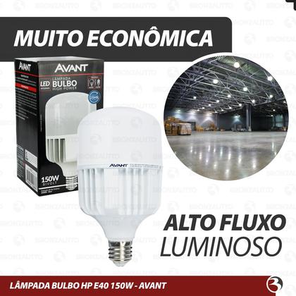 Imagem de Kit 2 Lampada led bulbo 150w E40 Bivolt Branco Frio 6500k Alta Potencia Iluminação Industrial Avant