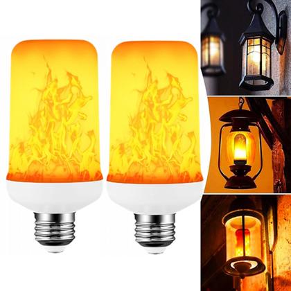 Imagem de Kit 2 Lâmpada LED Bulbo Efeito Chama Fogo Tocha 9W Artificial Com Movimento Dinâmico TB0566