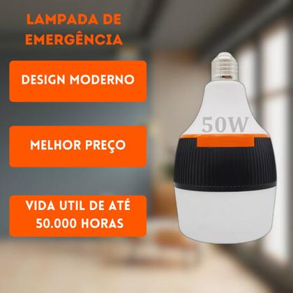 Imagem de Kit 2 Lâmpada LED Emergência Inteligente Recarregável 6h Autonomia Bivolt