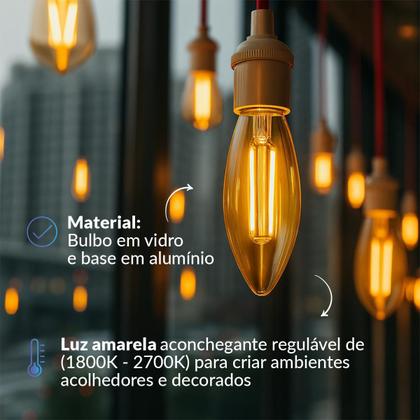 Imagem de Kit 2 Lampada Led Vela Smart Inteligente Wi Fi 4w Colorido E14 110v/220v Cod: 290762477-2 Neo Avant