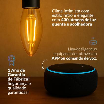 Imagem de Kit 2 Lampada Led Vela Smart Inteligente Wi Fi 4w Colorido E14 110v/220v Cod: 290762477-2 Neo Avant