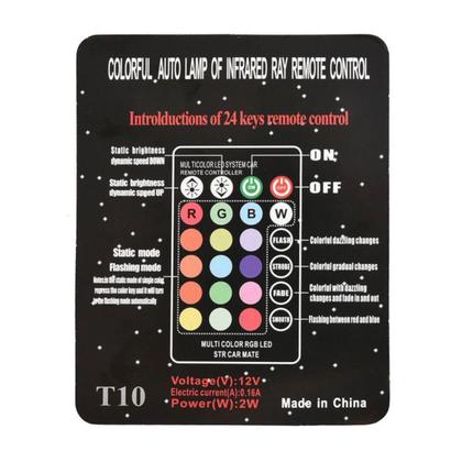 Imagem de Kit 2 Lâmpada Pingão Led Rgb 16 Cores Controle Pingo T10