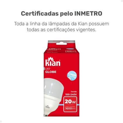 Kit 2 Lâmpadas Led 20w Branco Frio 6500K Luz Branca Alta Potência Luz Forte Kian 1600lm Bulbo Super Led Bivolt Imagem de Kit 2 Lâmpadas Led 20w Branco Frio 6500K Luz Branca Alta Potência Luz Forte Kian 1600lm Bulbo Super Led Bivolt