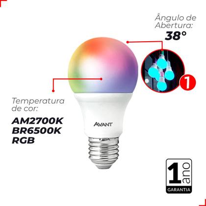 Imagem de Kit 2 Lampadas Led Smart Inteligente Wi Fi Alexa google 10w RGB E27 Cod: 290028177-2 Avant Neo
