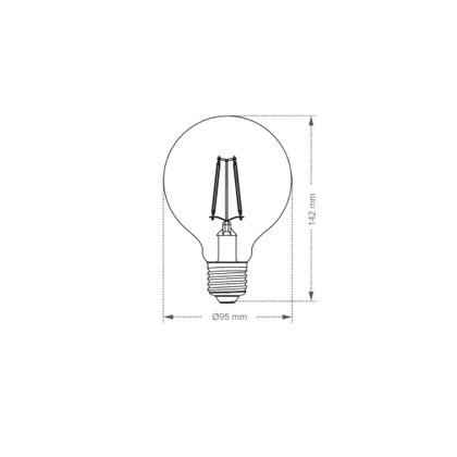 Imagem de Kit 2 Lâmpadas Taschibra LED Filamento Vintage Globo G95 Grande Decoração Moderna Retrô Vintage