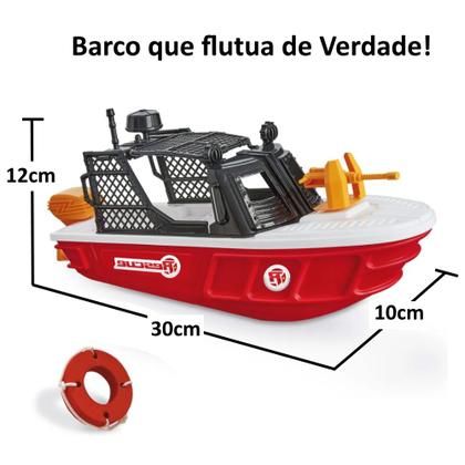 Imagem de Kit 2 Lanchas de Brinquedo Barco Infantil que Flutua Azul e Vermelho