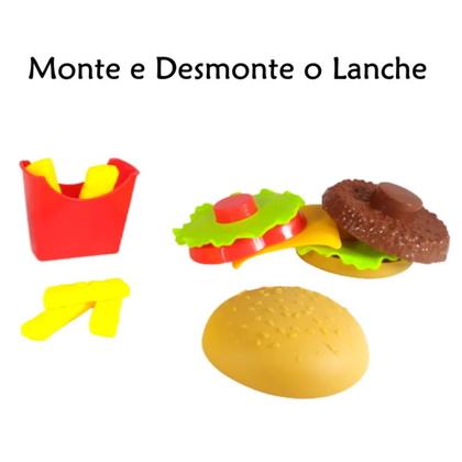 Imagem de Kit 2 Lanches de Hambúrguer com Batata Brinquedo Monta Lanche