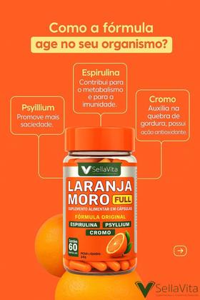 Imagem de Kit 2 Laranja Moro FULL + Cromo + Spirulina + Psyllium 60 Cáps 4 em 1 - SellaVita