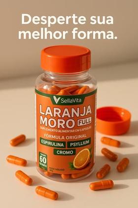 Imagem de Kit 2 Laranja Moro FULL + Cromo + Spirulina + Psyllium 60 Cáps 4 em 1 - SellaVita