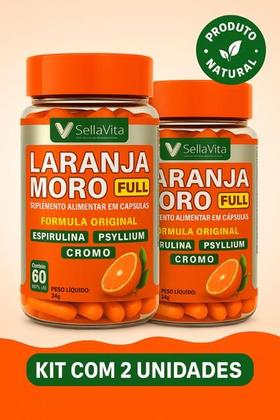 Imagem de Kit 2 Laranja Moro FULL + Cromo + Spirulina + Psyllium 60 Cáps 4 em 1 - SellaVita