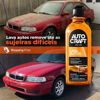 Imagem de Kit 2 Lava Autos Shampoo Autocraft Limpa e Protege Carros e Motos Proauto 500ml