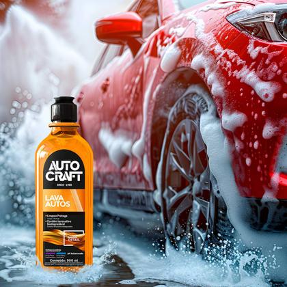 Imagem de Kit 2 Lava Autos Shampoo Autocraft Limpa e Protege Carros e Motos Proauto 500ml