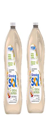 Imagem de Kit 2 Lava Roupas Líquido Girando Sol 3 Litros Coco e Baunilha