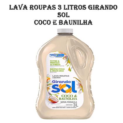 Imagem de Kit 2 Lava Roupas Líquido Girando Sol 3 Litros Coco e Baunilha